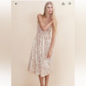 H&M Strapless  Sundress in White and Orange Size XXL NWT